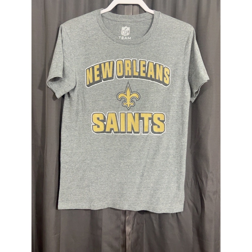NFL Team Apparel New Orleans Saints Mens S Gray Graphic T Shirt Football 2016